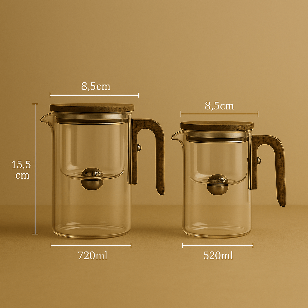 Tavira – Elegante Glazen Theepot met Infuser- Luxe theekan
