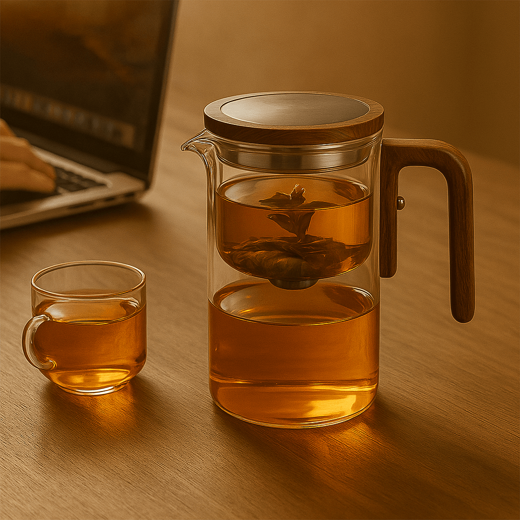 Tavira – Elegante Glazen Theepot met Infuser- Luxe theekan