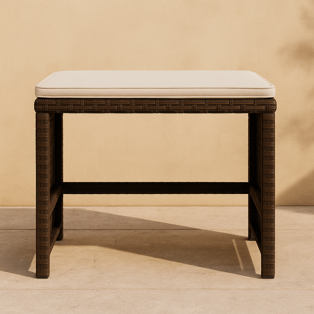 Ronda – Set van 4 Tuinstoelen met Kussens (Bruin)