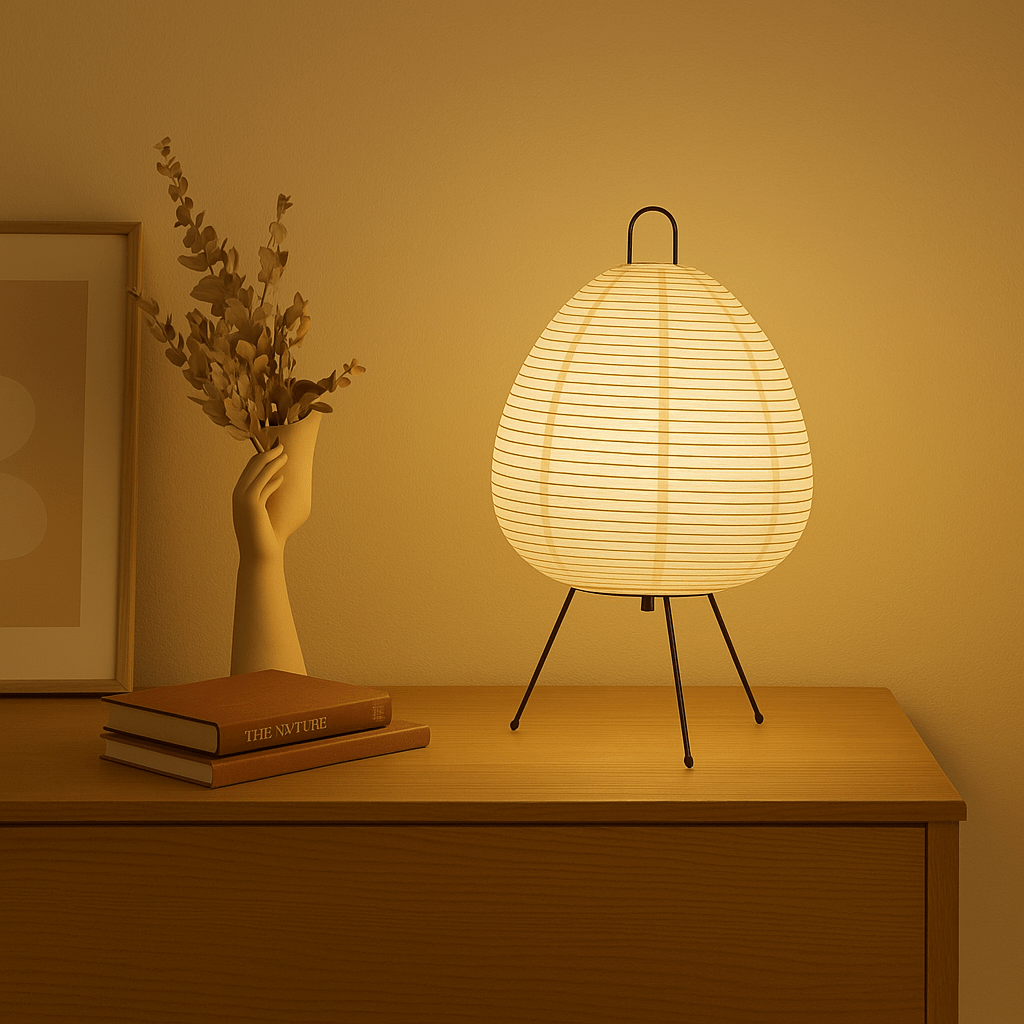 Zenari – Japanse Tafellamp met Zacht Licht – LED Verlichting in Tijdloos Zen Design