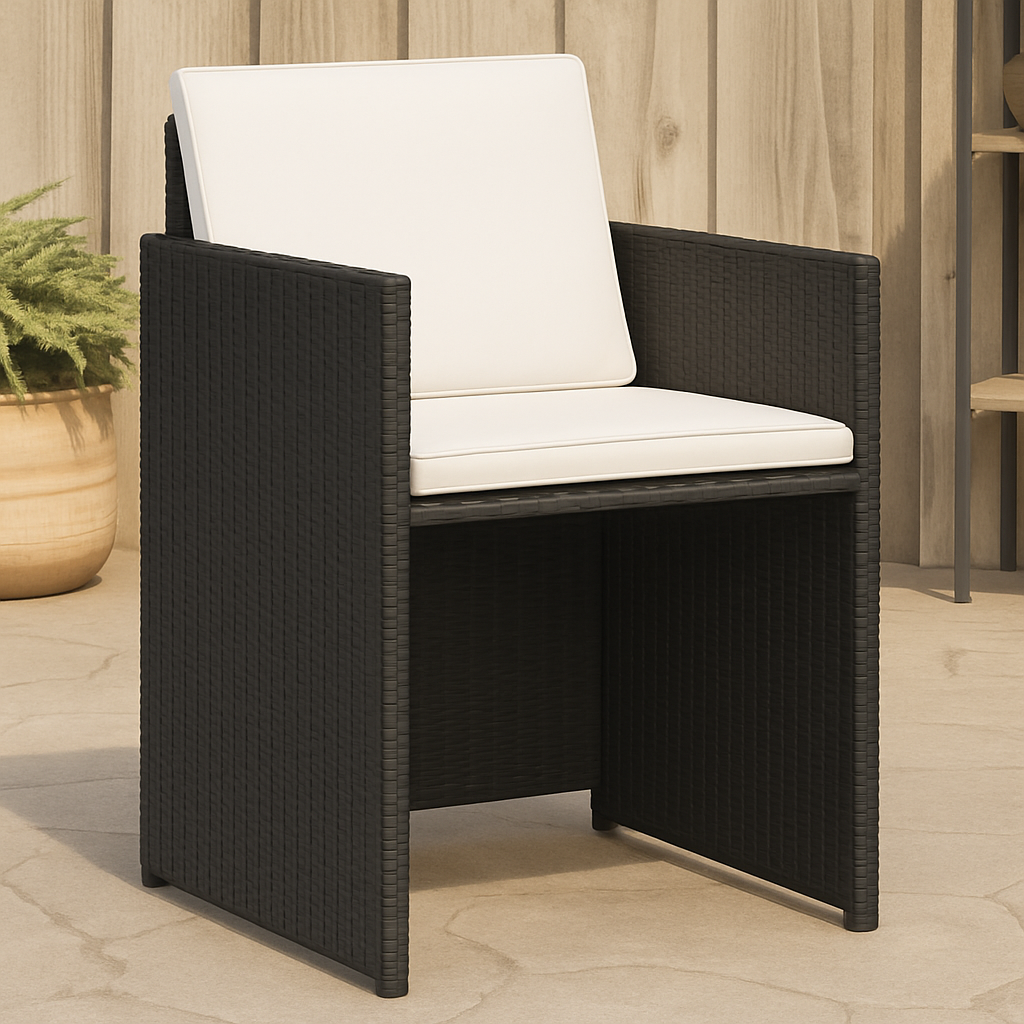 Costella – 4-Delige Tuinstoelenset met Kussens van PE-Rattan