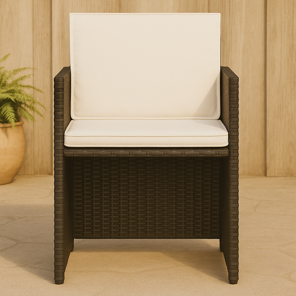 Costella – 4-Delige Tuinstoelenset met Kussens van PE-Rattan