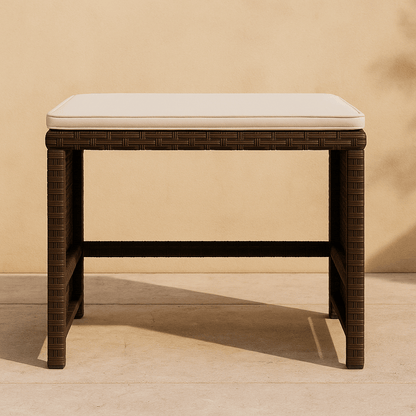 Ronda – Set van 4 Tuinstoelen met Kussens (Bruin)