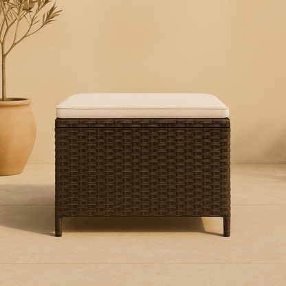 Ronda – Set van 4 Tuinstoelen met Kussens (Bruin)