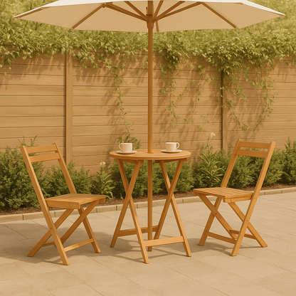 Vellaro – Ronde Houten Tuintafel – Inklapbare Acacia Buitentafel Ø60 cm