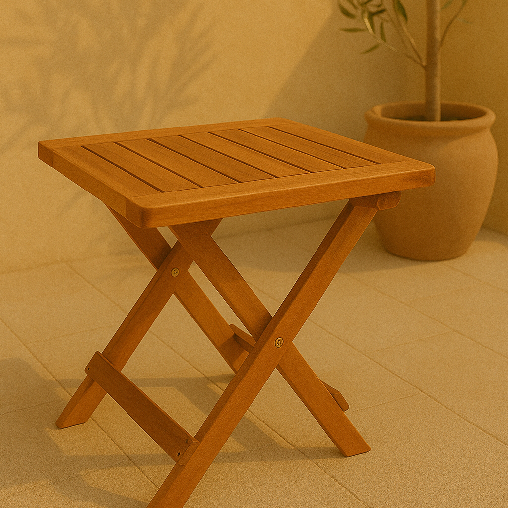 Solaro – Opvouwbare Salontafel van Massief Acaciahout – 40x40 cm Weerbestendige Houten Tuintafel