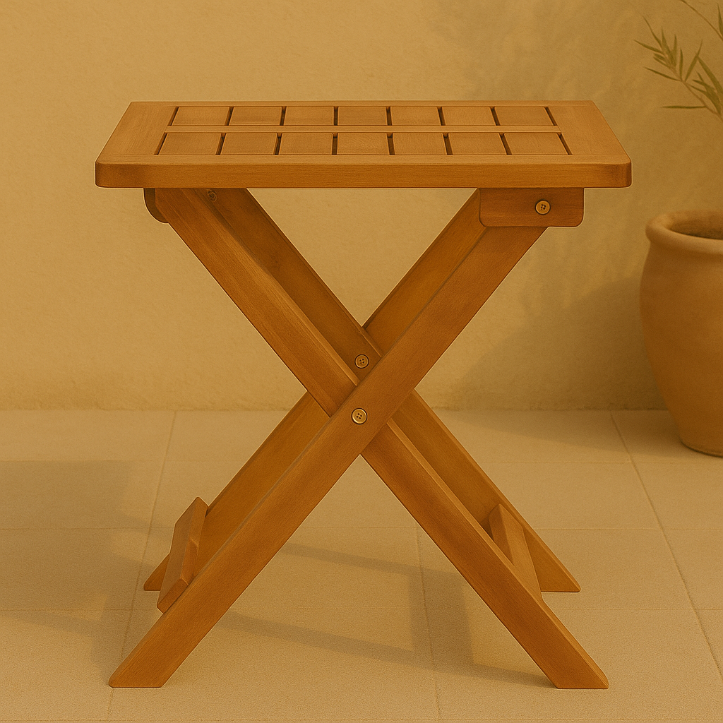 Solaro – Opvouwbare Salontafel van Massief Acaciahout – 40x40 cm Weerbestendige Houten Tuintafel
