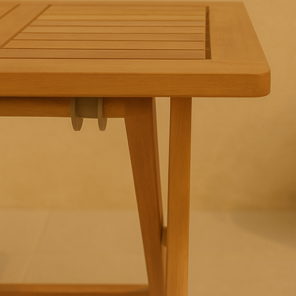 Solaro – Opvouwbare Salontafel van Massief Acaciahout – 40x40 cm Weerbestendige Houten Tuintafel