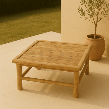 Sorria – Bamboe Buitentafel – Lichtgewicht Tuintafel 65x65 cm