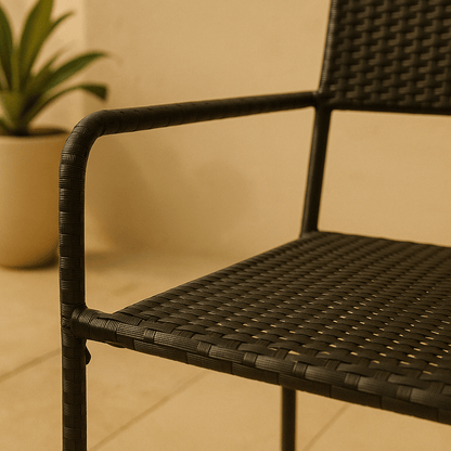 Tavira – Zwarte Tuinstoel van Rattan 1+1 Gratis